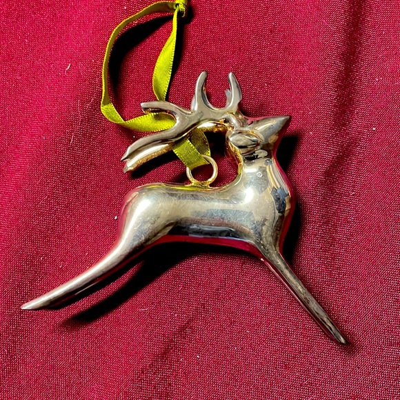 Pottery Barn Christmas silver reindeer ornament - Picture 1 of 1